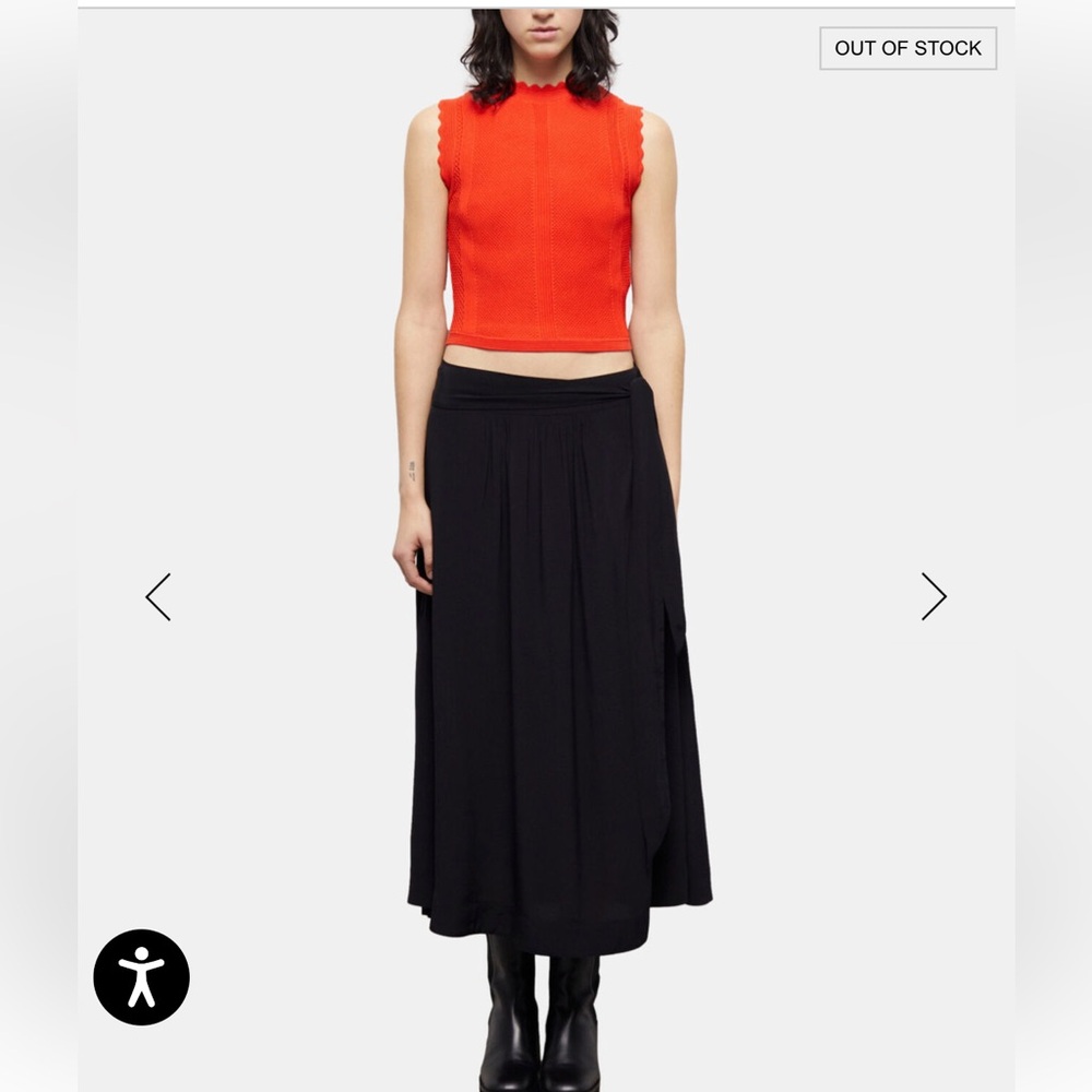The Kooples Fitted Crop Tank Top ORANGE SHORT KNIT TOP